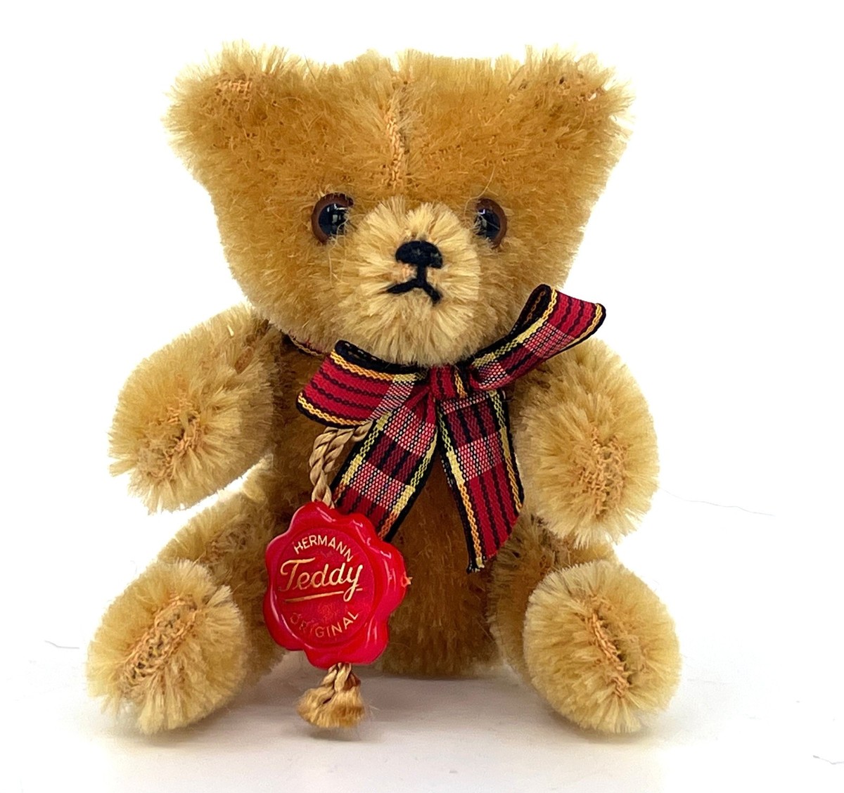 Hermann Flexible Mini Teddy Bear 8cm 3in ID Swing Tag Mohair Plush
