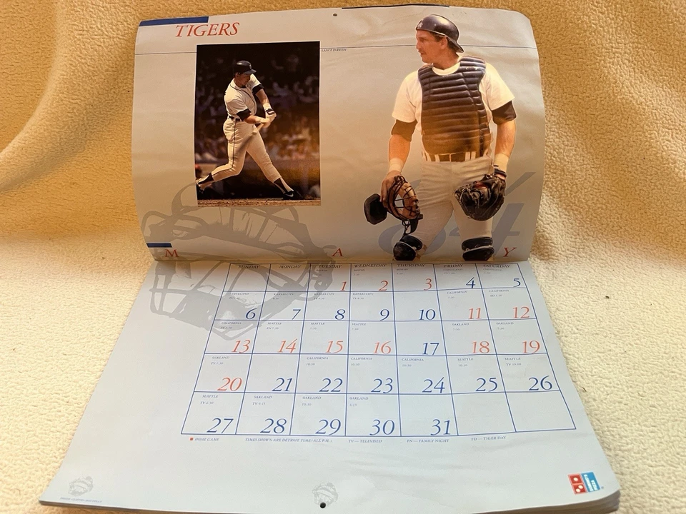 💙RARE 1984 Detroit Tigers Team Calendar World Series MLB Baseball - Image 2 of 4