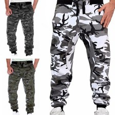 Camo Men's Cargo Combat Army Camouflage Sport Pants Joggers Sweatpants Trousers