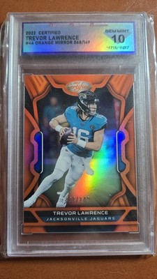 2022 Panini Certified #44 Trevor Lawrence - Orange 68/149 - DSG 10