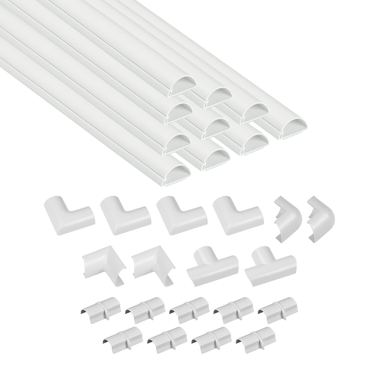 D-Line White Mini Trunking Kit, 4-Meter Self-Adhesive Wire Hider, Cable Manag...