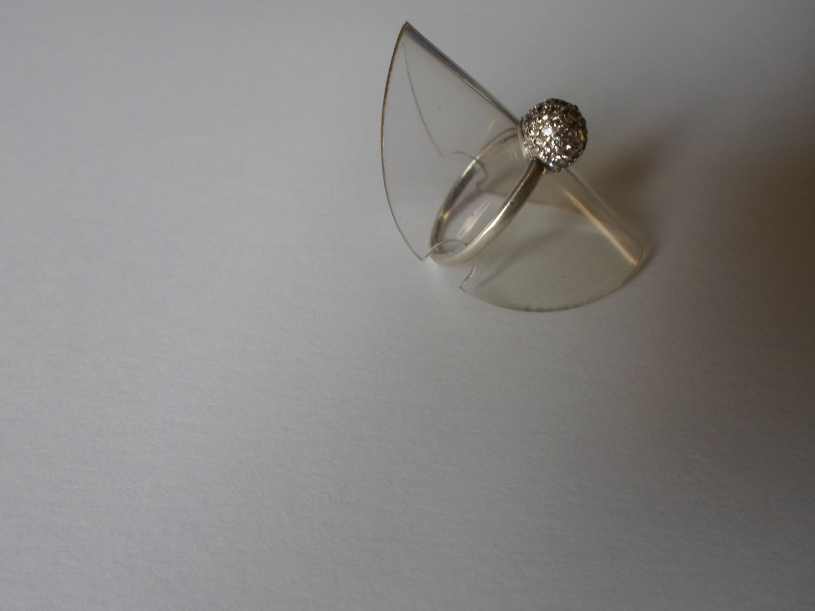solid silver ring, zirconium pearl, size 55 - image 7