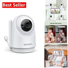 White 720p HD Baby Monitor - 2-Way Audio, Night Vision,  Zoom Capabilities