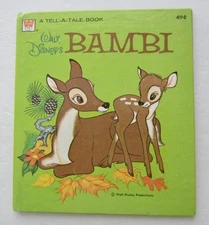 BAMBI A Tell A Tale Book ~ Vintage Childrens Walt Disney HB Whitman Deer Story