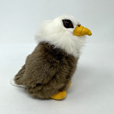 Wild Republic Audubon Bald Eagle Plush Brown Gray Cute Fluffy Bird 5'' NO SOUND