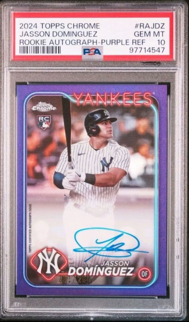 Jasson Dominguez PSA 10 Chrome Auto Rookie 250 Limited Card