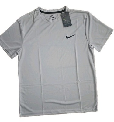 Nike Men's T-Shirt  Dri-Fit Crew Neck Sports Gym Football Shirt Tee Lt. Gray XL