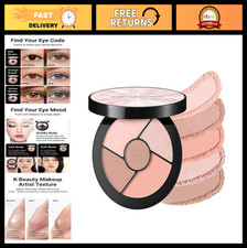 5-Color Eyeshadow Palette - Matte, Shimmer Glitter Shades for Natural Look