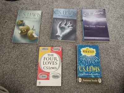 5x CS Lewis book lot inklings great divorce four loves miracles