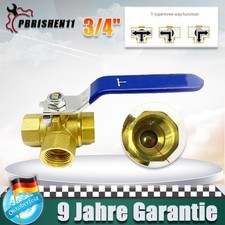 3 Wege Kugelhahn aus Messing T-Bohrung Dreiwege Absperrventil 3/4" IG Hebelgriff