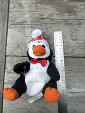 Coca-Cola Bean Bag Plush Penguin 1997 Vintage 7" Red Bowtie Coke Bottle With Tag