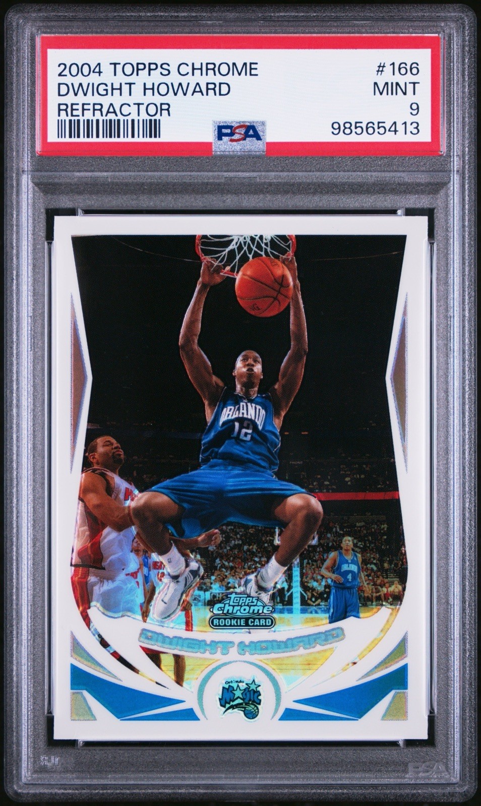 2004 TOPPS CHROME REFRACTOR #166 DWIGHT HOWARD ROOKIE RC PSA 9