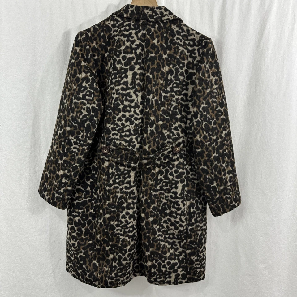 Chaquetón Crown & Ivy Cheetah Animal Print Mezcla Lana Mujer Talla L Invierno Exterior Foto 2 de 4