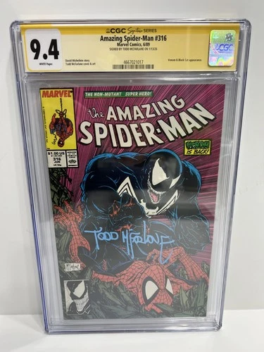 Amazing Spider-Man #316 CGC 9.4 Signed by Todd McFarlane-White pages!