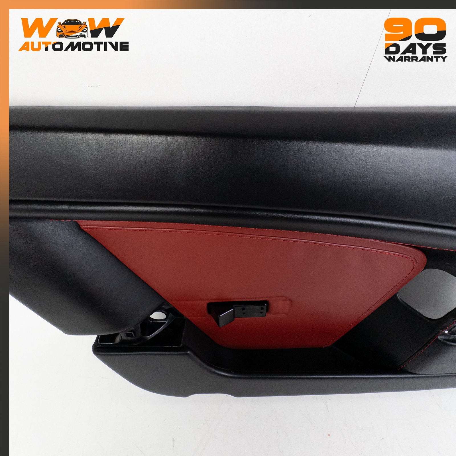 06-16 ASTON MARTIN V8 VANTAGE LEFT INTERIOR DOOR COVER PANEL BLACK RED OEM