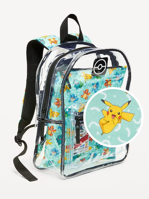 Pokémon  Clear Backpack for Kids with Removable Supplies Case - Brand New