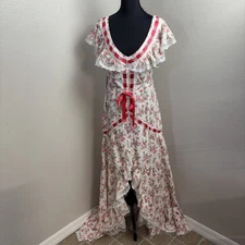 For Love and Lemons Bustier Dress Women's Medium Floral Lace Cottage Peasant New