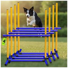 Dog Agility Hurdle, 4 Jump Bar Sets Indoor Outdoor Backyard Train  Indoor Ou...