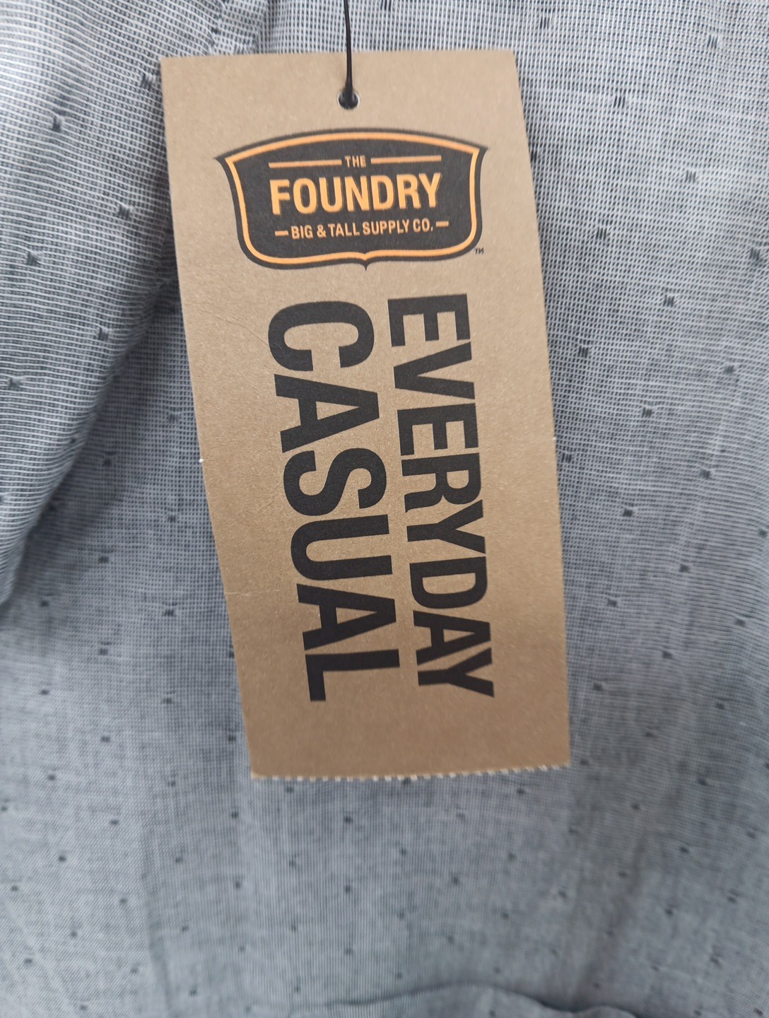 The Foundry Supply Co Shirt Mens 4XL Gray Everyday Casual Button Up Big Spotted