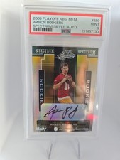 2005 Playoff Absolute Memorabilia Aaron Rodgers Silver Spectrum Auto /249 PSA 9