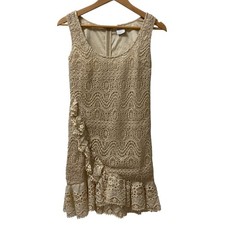 RED VALENTINO embroidered lace sleeveless dress, size 38, beige Women USED