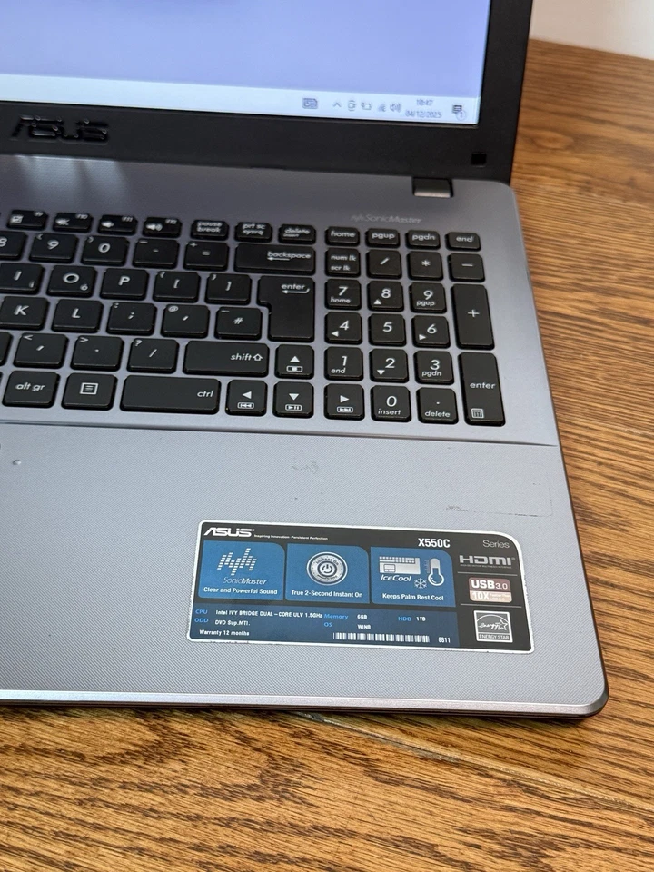 ASUS X550CA Laptop  Intel Celeron 1007U 6GB RAM – 1TB HDD  Faulty Battery No PSU - Image 4 of 4