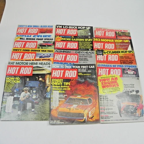 1973 HOT ROD MAGAZINE 12 ISSUES FULL COMPLETE YEAR RACING CARS MUSCLE CUSTOM