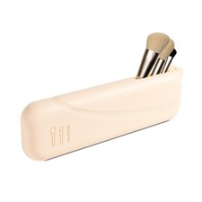 Silicone Makeup Brush holder travel case,Large 1 Count Pack of 1 , Beige