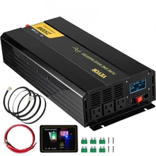 VEVOR Pure Sine Wave Inverter,2500 Watt Power Inverter,DC 12V to AC 120V Car Inv