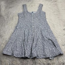 Old Navy Women's M Navy White Ditsy Floral Button Front Dress Coquette Coastal