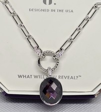 Bomb Party February 2026 Necklace 'Held By Fire' Amethyst Cz On Rhodium