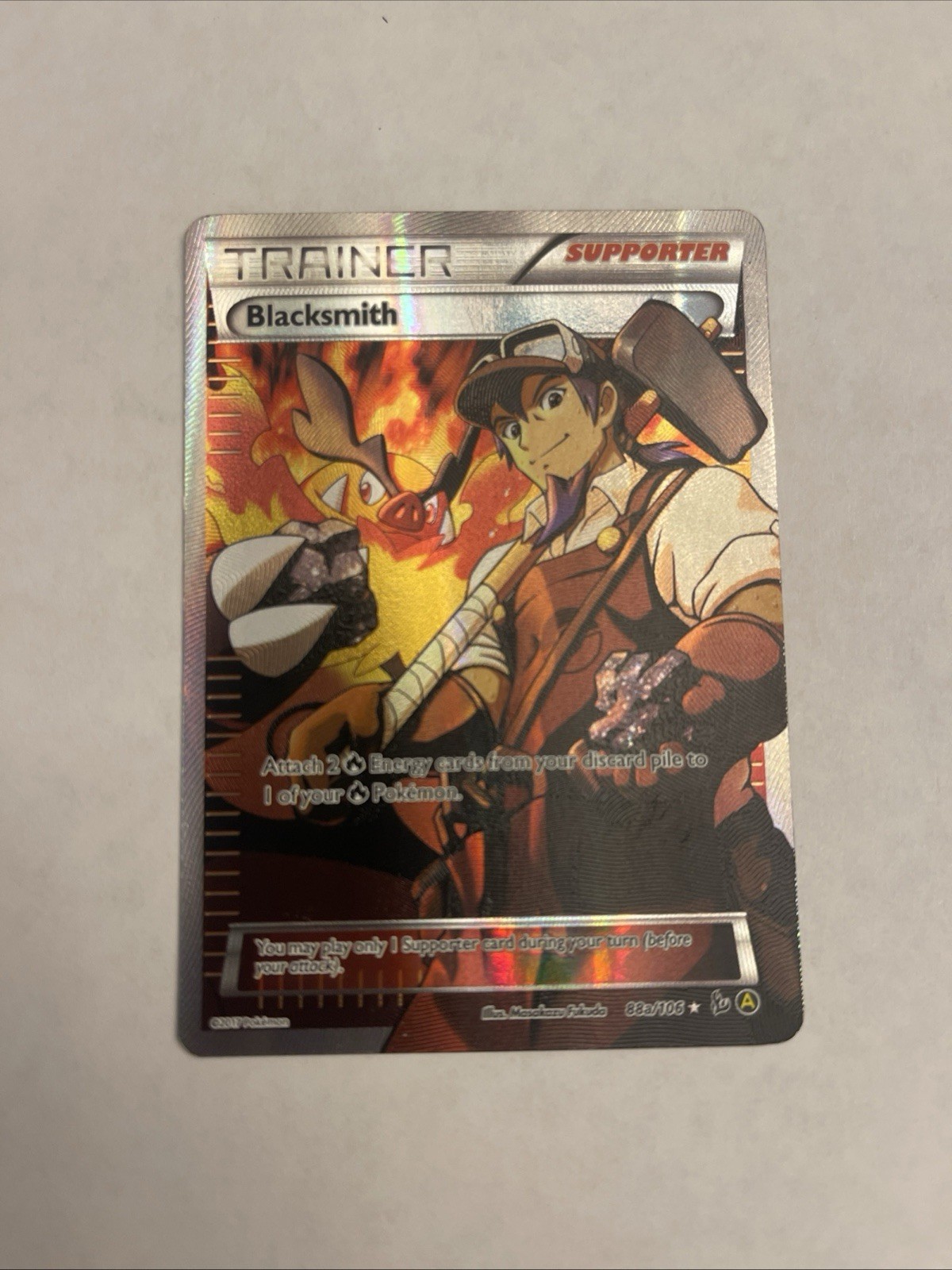 2017 Pokemon XY Premium Trainer Collection Blacksmith #88a/106 Alt Art EX-NM