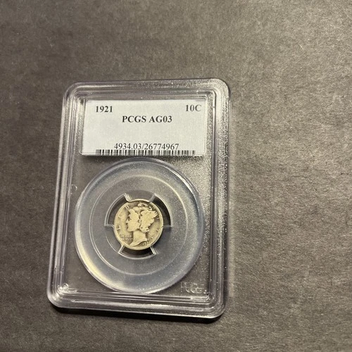 1921 PCGS AG03 Mercury Dime Key Date
