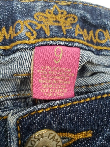 Almost Famous Size 9 Junior Womens Skinny Jeans Blue Destroyed Distressed - Picture 10 of 10