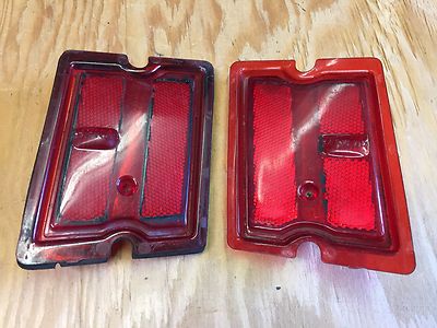 1973 73 CHEVELLE MALIBU SIDE MARKER LIGHT LENSES OE SET  GM RED