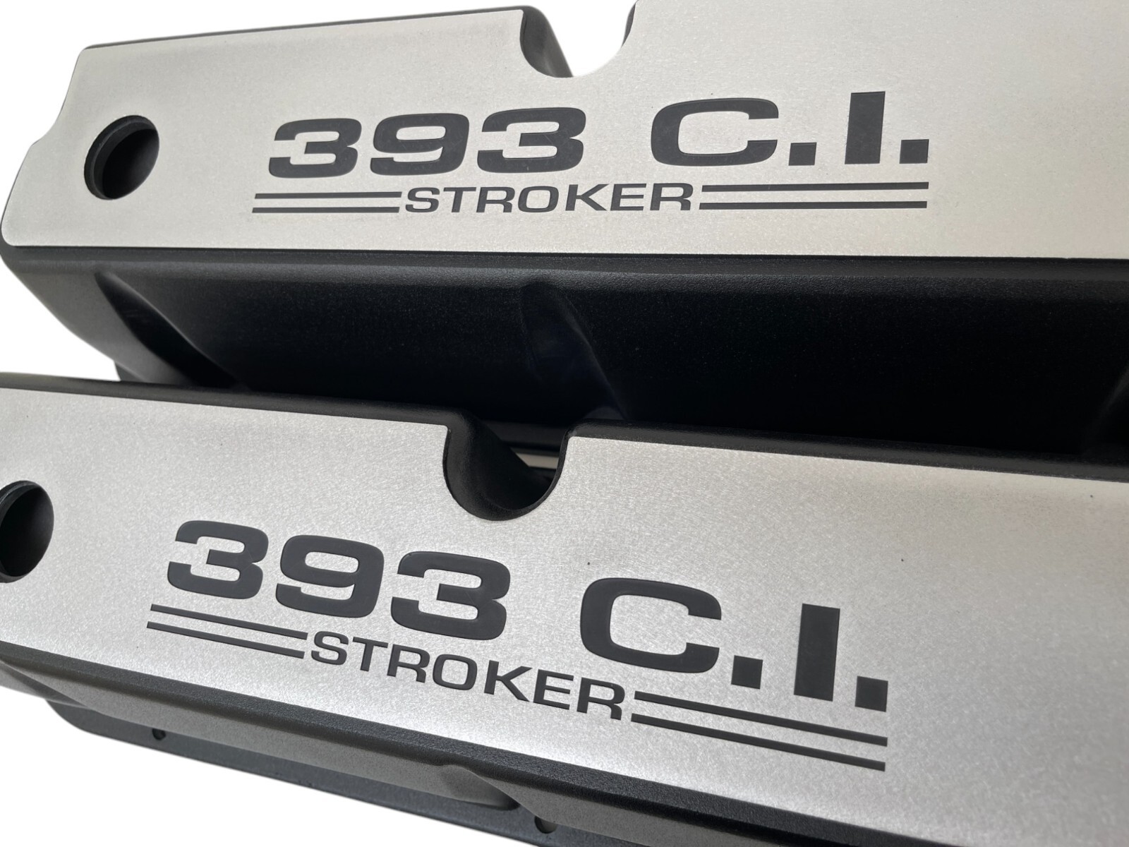 Ford 393 Stroker, 351W Tall Black Valve Covers, Full Billet Top - Ansen USA