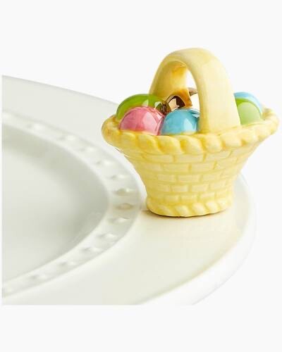 NWT Nora Fleming Easter Basket Mini A Tisket A Tasket w/Eggs Ceramic Charm A214 - Picture 1 of 1