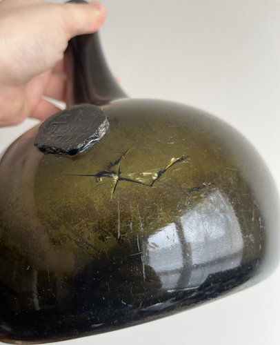 Antico Sigillo Bottiglia Vetro Nero I Tweed Magnum Cipolla 1720 Grande Provenienza - Foto 5 di 24