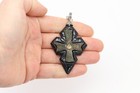 Old Vintage Byzantine Cross and Black Onyx  in Sterling Silver 925  (#20) — photo 4