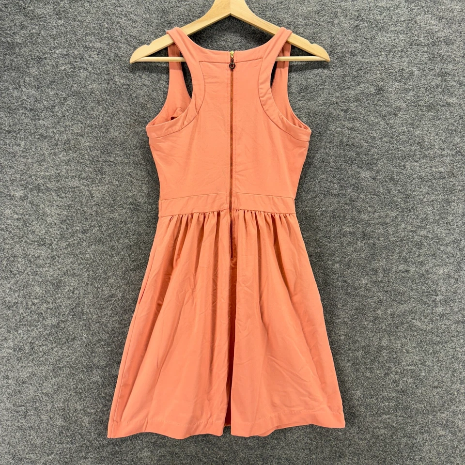 Vestido Cynthia Rowley Mujer S Pequeño Rosa Vaina Midi Cremallera Sin Mangas Informal Foto 2 de 4