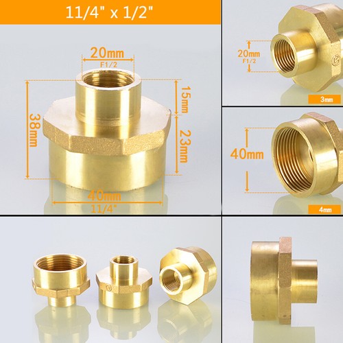 Reduziermuffen BSP 1/2" bis 2" Gewindefittings Messing Reduziert Muffe Adapter - Picture 9 of 17