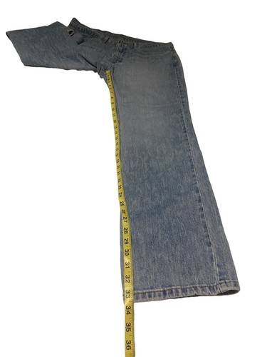LEVIS 514 Jeans Uomo 36x34 Blu Dritto Lavaggio Leggero Denim Pantaloni Abbigliamento da Lavoro - Foto 10 di 18