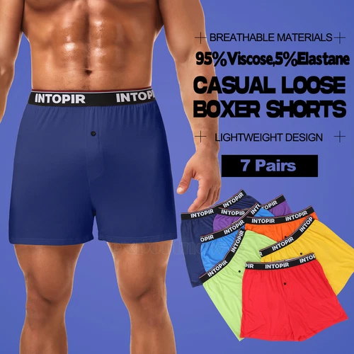 7x Mens Boxer Shorts Underwear Soft Comfortable Breathable Knit Boxer Shorts - Picture 4 of 12