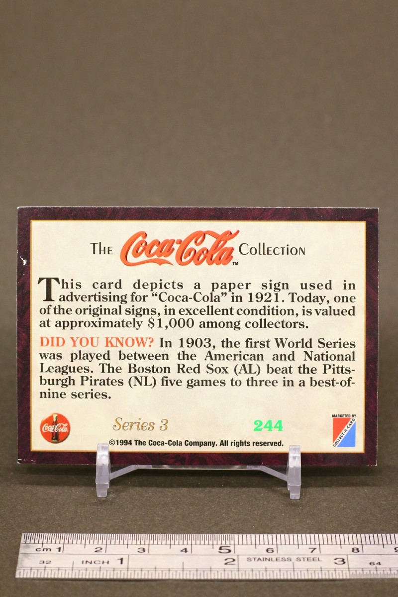 Paper Sign - 1921 Coca Cola Collection Series3 Collect A