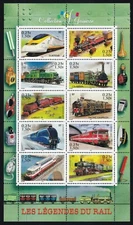 2001 France Bloc N° 38 Bf Collection Youth, Legends of The Rail, Trains MNH