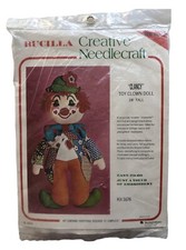 Vintage Bucilla Creative Needlecraft Clancy Clown Doll Kit 1676 70s USA 24"