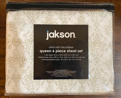 Jakson QUEEN 6-Pc Sheet Set Floral Flat & Fitted Sheets 4 Pillowcases NWT - Picture 2 of 2