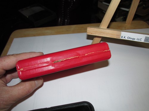 Vintage 1960s Omega Men's Red Watch Box Case - EMPTY! WORLD RENOWNED ACCURACY - Picture 3 of 7