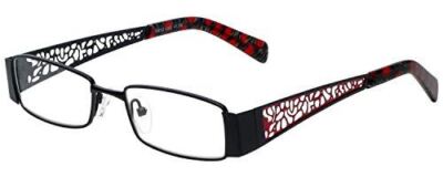 Calabria 812 Womens Techno Optical Metal Reading Glasses Black Red Trellis +3.25