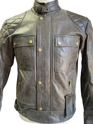 RK Sports braune Leder Motorradjacke - Premium Rindsleder